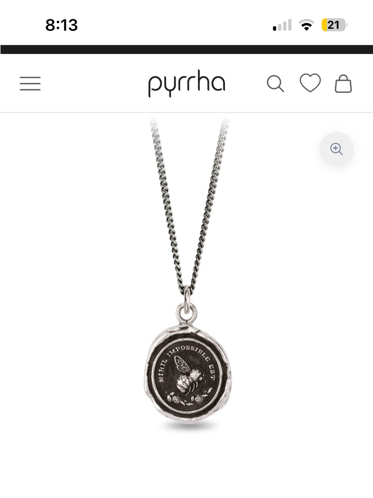 Pyrrha 'Nothing Is Impossible' Talisman - Bee